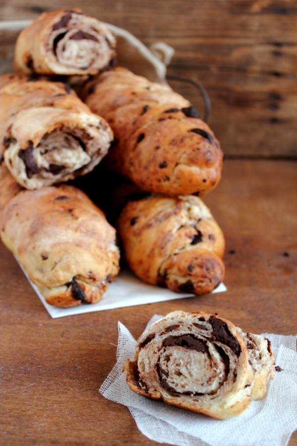 Filoncini al cioccolato - Baguette al cioccolato - Chocolate bread recipe