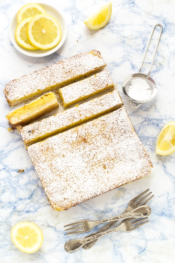 lemon bars - crostata morbida al limone - barrette al limone